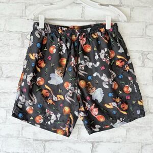 Space Jam Looney Tunes Squad Swim Shorts Black Mens Size S